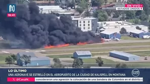 Aeronave se estrella en aeropuerto de Estados Unidos