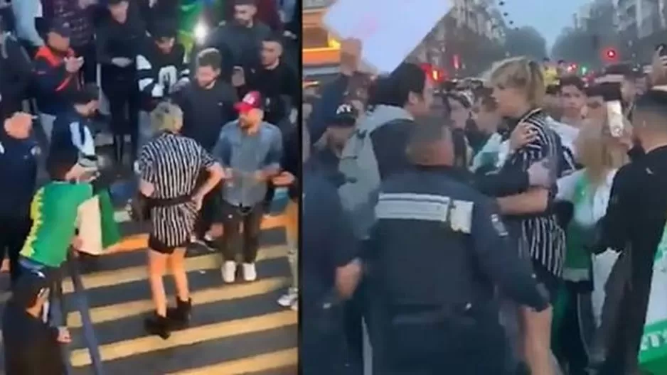 Policía de Francia investiga la agresión a una mujer transgénero que fue insultada y golpeada durante una manifestación en París. Foto: captura