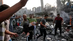 Rescate de sobrevivientes del bombardeo a hospital en Gaza - Foto: AFP - Video: Canal N