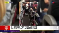 Turbulencia en vuelo Lima - Buenos Aires. Foto: América Noticias