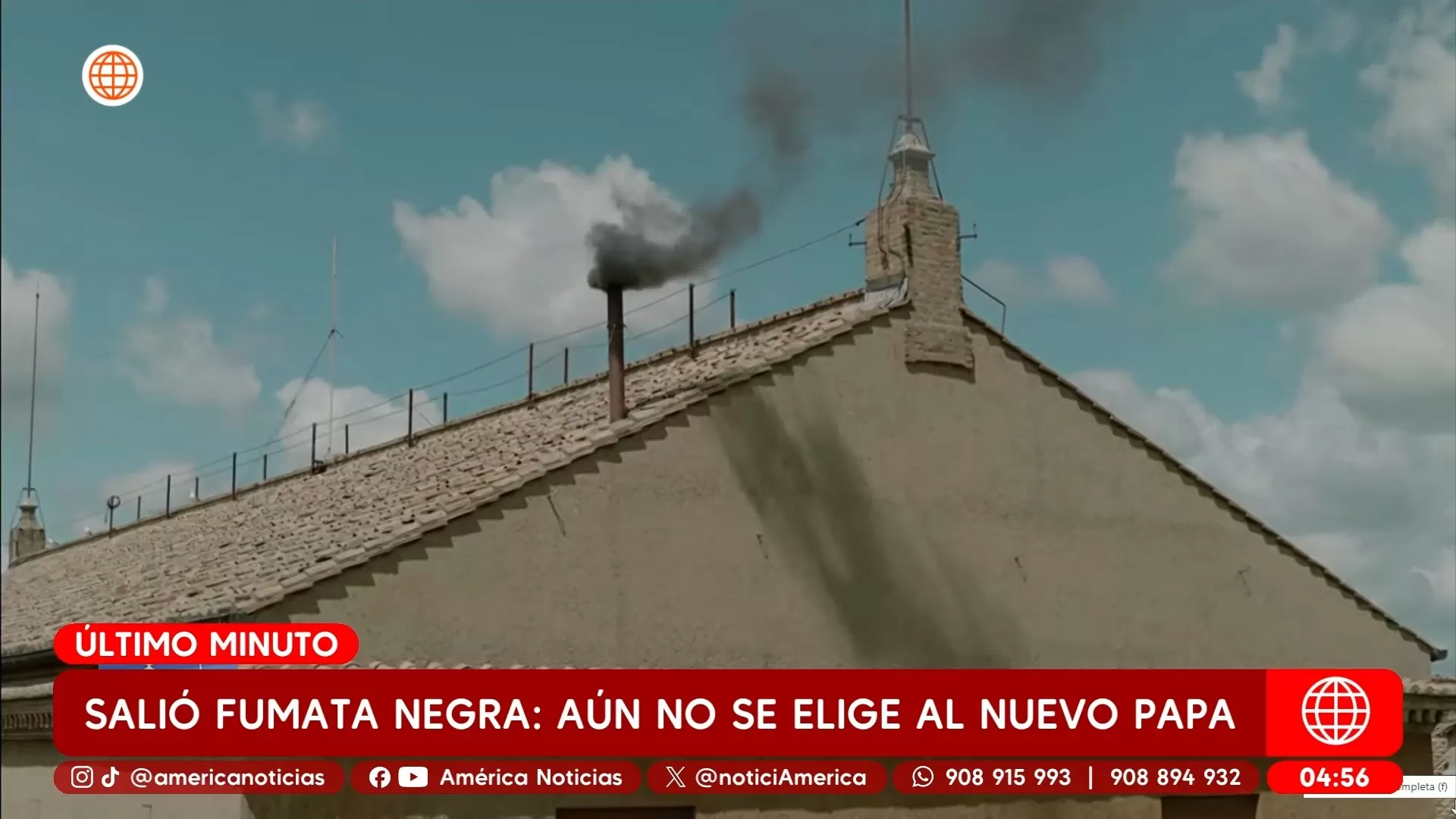 Elección del nuevo Papa: Segunda fumata negra y aún no hay sucesor de Francisco. Foto: América Noticias Elección del nuevo Papa: Segunda fumata negra y aún no hay sucesor de Francisco. Foto: América Noticias