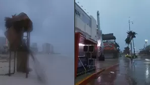 Huracán Grace toca tierra en Caribe mexicano y desata lluvias. Foto y video: AFP