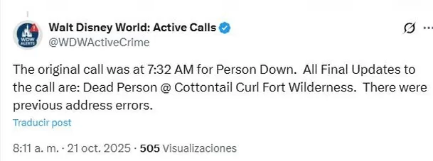 A través de su cuenta de X, Walt Disney World: Active Calls dio detalles de la llamada / X A través de su cuenta de X, Walt Disney World: Active Calls dio detalles de la llamada / X