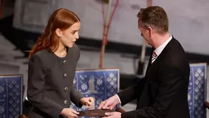 Corina Sosa recibió el Nobel de la Paz 2025 en nombre de su madre, María Corina Machado. Foto: AFP. Video: Canal N