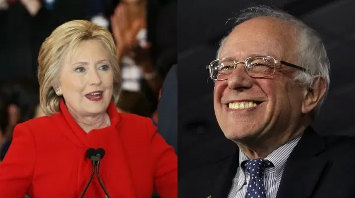 Hillary Clinton y Bernie Sanders. (Vía: AFP) Hillary Clinton y Bernie Sanders. (Vía: AFP)