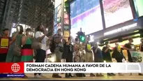 Hong Kong: decenas de miles forman gran cadena humana a favor de la democracia. Foto y video: América Noticias