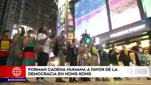 Hong Kong: decenas de miles forman gran cadena humana a favor de la democracia. Foto y video: América Noticias