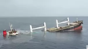 Hutíes hunden segundo buque en el mar Rojo en menos de 48 horas. Video: Canal N