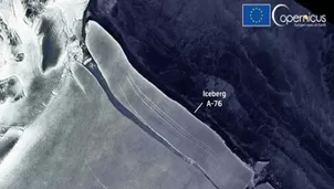 El iceberg más grande del mundo se desprende de la Antártida. Imagen: European Union, Copernicus Sentinel-1 imagery / Video: RT