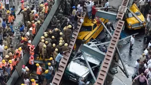 Varios muertos por colapso de bypass en la India. Foto: AFP.