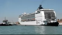 Italia: crucero chocó con un barco turístico en Venecia y dejó 4 heridos. Foto: AFP