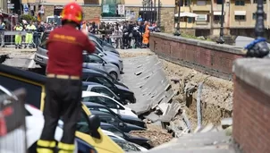 Colapsa calle cerca del Ponte Vecchio en Florencia. (Vía: AFP)