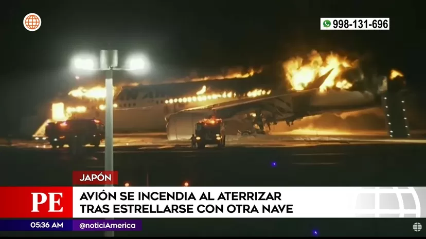 Japón: Cinco muertos tras choque de avión comercial y nave militar