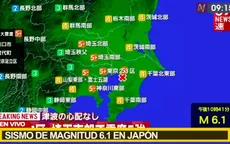 Japón: Sismo de magnitud 6.1 sacudió Tokio - Noticias de japon