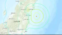 Sismo en Japón. Foto: earthquake.usgs.gov