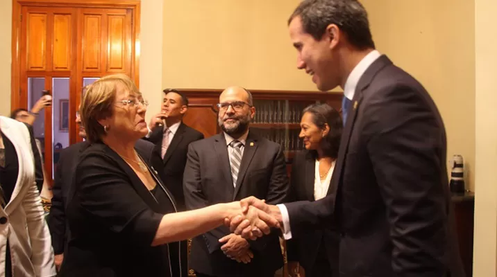 Juan Guaidó y Michelle Bachelet en Caracas, Venezuela. Foto: Presidencia Venezuela Juan Guaidó y Michelle Bachelet en Caracas, Venezuela. Foto: Presidencia Venezuela