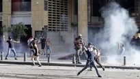 Protestas violentas en Beirut. Foto: AFP