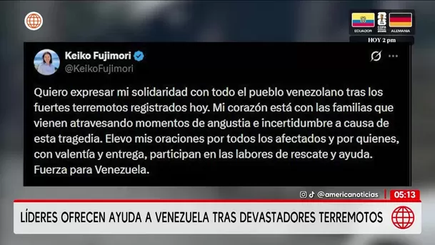 Líderes de la región ofrecen ayuda a Venezuela por terremotos. Foto: América Noticias