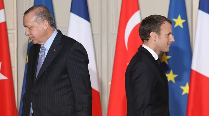 Presidentes Recep Tayyip Erdogan (Turquía) y Emmanuel Macron (Francia). Foto: AFP Presidentes Recep Tayyip Erdogan (Turquía) y Emmanuel Macron (Francia). Foto: AFP
