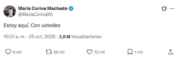 X: @MariaCorinaYA X: @MariaCorinaYA