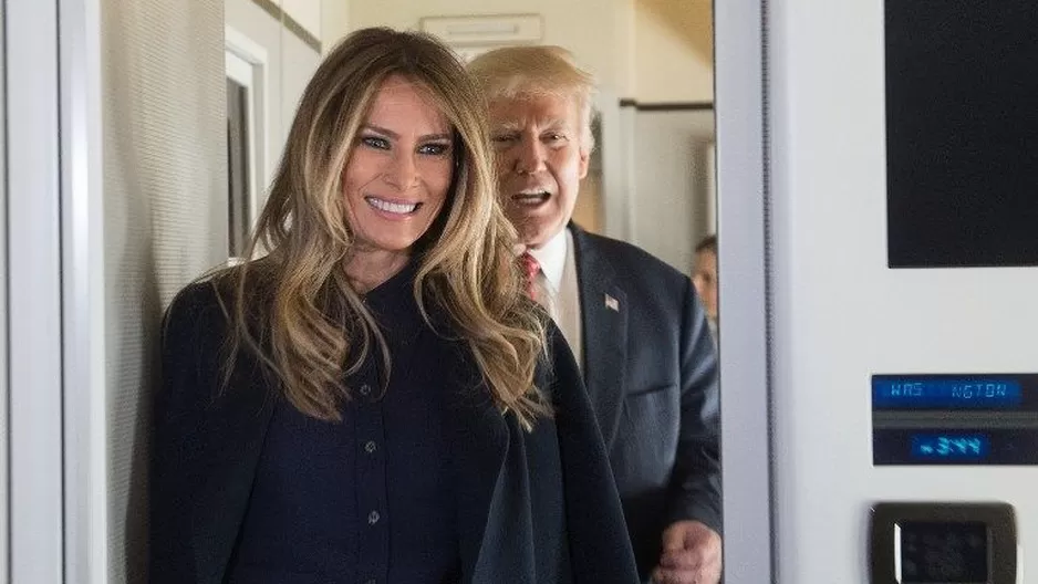 Melania Trump y el presidente de Estados Unidos Donald Trump. (Vía: AFP)