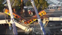 México: Cámara captó el momento en el que se desplomó la estructura del metro de la capital. Foto: EFE