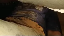 Hombre atrapado en túnel. Foto: captura de video Canal N