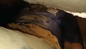 Hombre atrapado en túnel. Foto: captura de video Canal N