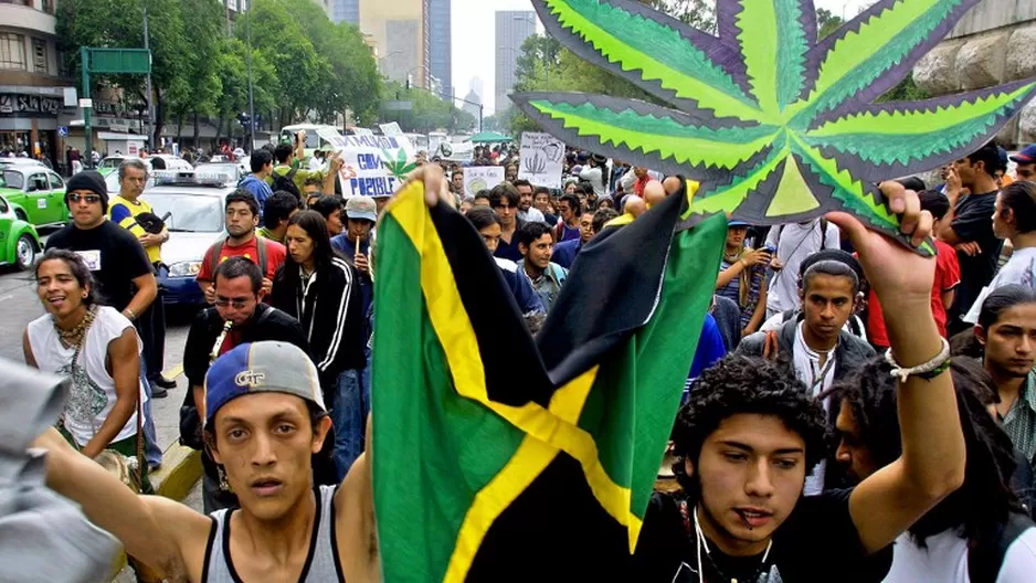 Marcha a favor de la legalización de la marihuana en México. Foto: AFP