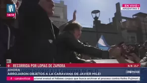 Javier Milei fue atacado con piedras en Lomas de Zamora