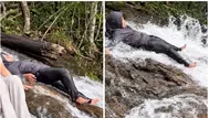 Mujer muere al resbalarse en cascada