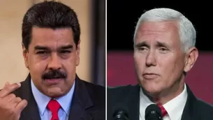 Nicolás Maduro consideró que el vicepresidente de Estados Unidos, Mike Pence, hizo el "ridículo". Foto: AFP/AP