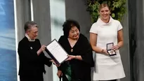 Setsuko Thurlow pide a potencias prohibir armas nucleares. Video y foto: AFP