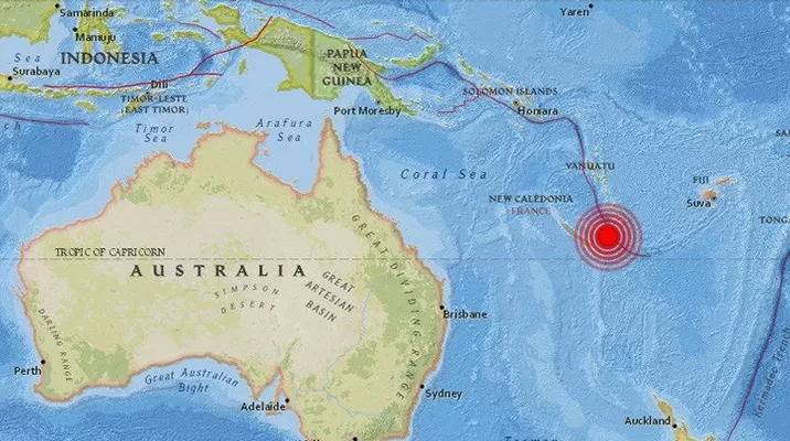 Terremoto en Nueva Caledonia. Imagen: earthquake.usgs.gov Terremoto en Nueva Caledonia. Imagen: earthquake.usgs.gov