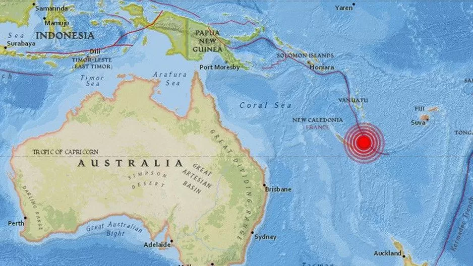 Terremoto en Nueva Caledonia. Imagen: earthquake.usgs.gov