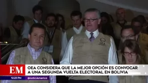 OEA cree que ser&iacute;a una &quot;mejor opci&oacute;n&quot; convocar una segunda vuelta en Bolivia. Foto y video: Am&eacute;rica Noticias