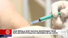 OMS señala que vacuna Sinopharm tiene 90 % de efectividad en menores de 60 años