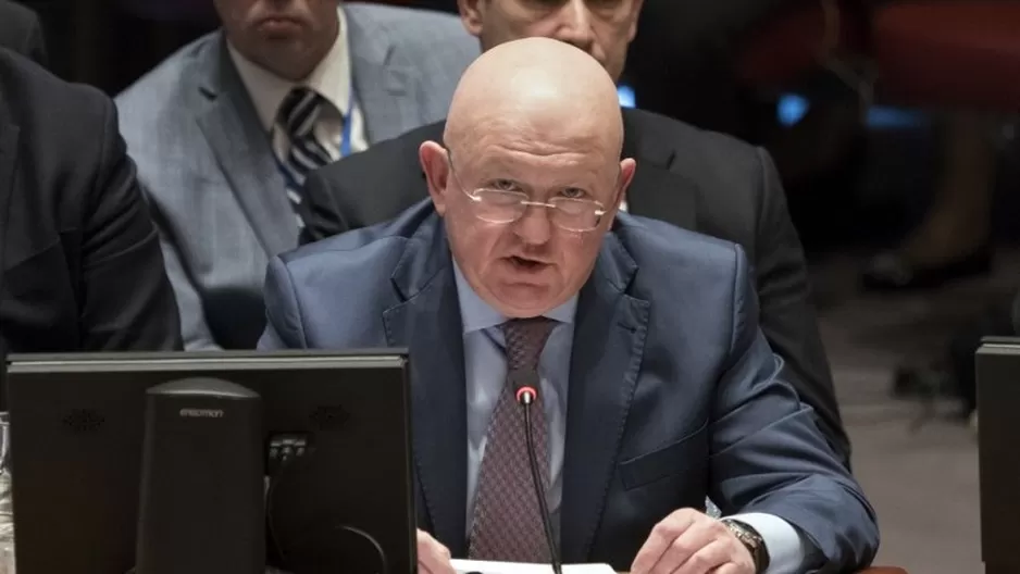 Vassily Nebenzia, embajador de Rusia ante la ONU. Foto: AFP