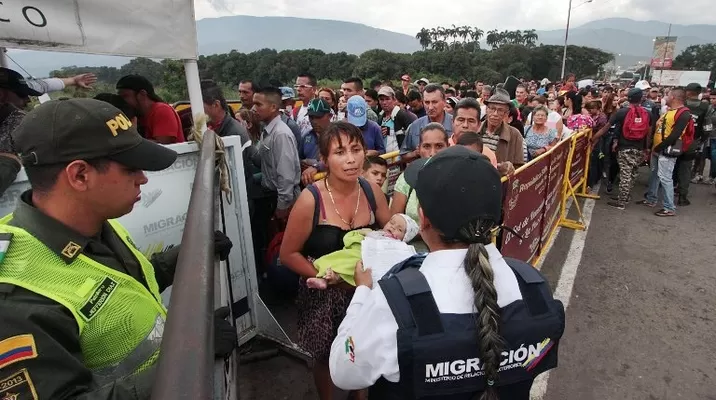 Masiva migración venezolana por crisis. Foto: AFP Masiva migración venezolana por crisis. Foto: AFP