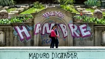 Graffitis en las calles de Caracas sobre la escasez de alimentos. Foto: AFP