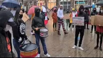 Países Bajos: Peruanos protestan por la crisis política. Foto: Captura Canal N