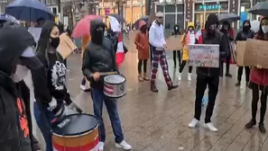 Países Bajos: Peruanos protestan por la crisis política. Foto: Captura Canal N