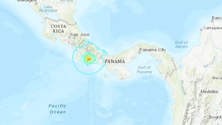 Panamá: 5 heridos y destrozos materiales tras sismo de magnitud 6,1. Foto: USGS