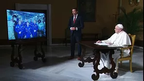 Papa dialoga con tripulación de Estación Espacial Internacional. Video: AFP