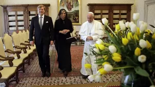 Reyes de Holanda visitan al papa Francisco en el Vaticano. Foto: AFP