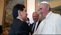 Papa Francisco y Diego Maradona. Foto: AFP referencial