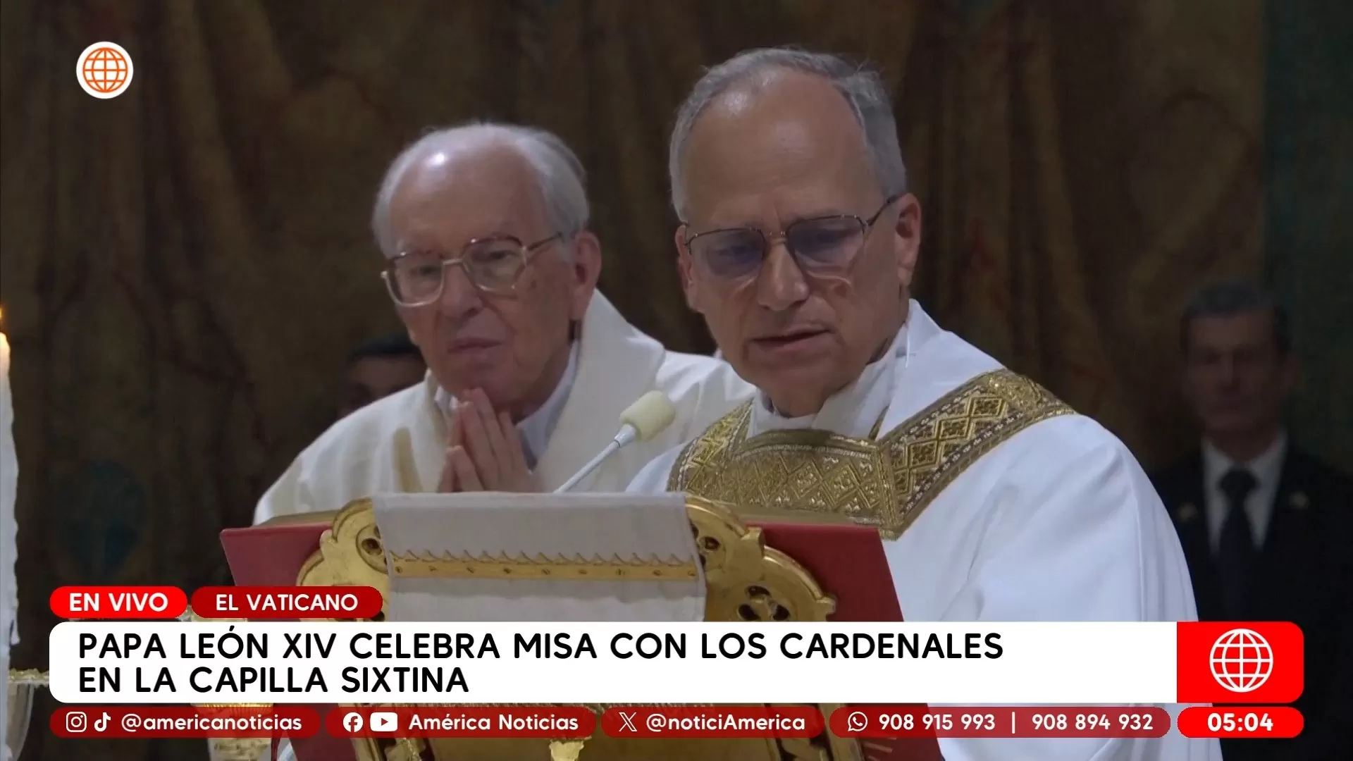 Papa León XIV celebró misa con los cardenales en la Capilla Sixtina. Foto: América Noticias Papa León XIV celebró misa con los cardenales en la Capilla Sixtina. Foto: América Noticias