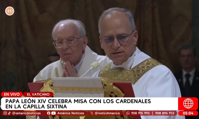 Papa León XIV dio su primera misa en la Capilla Sixtina