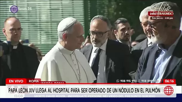 Papa León XIV fue hospitalizado en Roma para cirugía pulmonar. Foto: América Noticias Papa León XIV fue hospitalizado en Roma para cirugía pulmonar. Foto: América Noticias