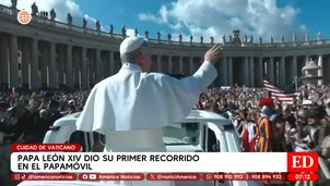 Papa León XIV hace su debut en papamóvil en plaza San Pedro. Foto y video: América TV